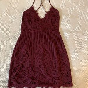 Tobi Maroon Strappy Mini Dress Size M